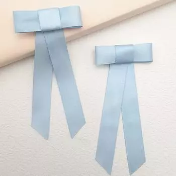 Lystrfac 2Pcs/Lot Long Ribbon Bow Hairpin for Women Fashion Cute Hair Clips Hair Ornament Hairgrips Headwear Hair Accessories