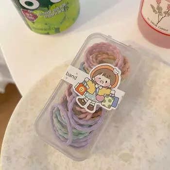 Lystrfac 50 шт/коробка Красочная эластичная резинка для волос для женщин Скранчи Резинка для волос Кольцо для волос для девочек Резинки для волос Милые аксессуары для волос