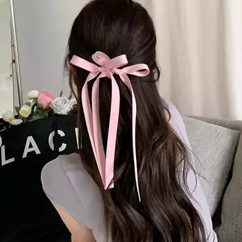 Lystrfac Ballet Style Ribbon Hair Bow Hairpin for Women Girls Back Head Hair Clips Headdress Fashion Hair Accessories
