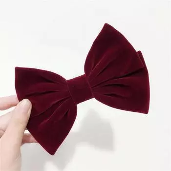 Lystrfac Бархатная заколка с большим бантом Женская заколка-уточка для задней части головы Женский головной убор Винтажный головной убор Аксессуары для волос