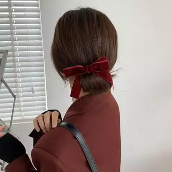 Lystrfac Красно-черный Ленивый Бархатный Бант Заколка для Волос для Женщин Плетеные Шпильки для Волос Дикие Милые Девушки Палочки для Волос Зажимы для Волос Аксессуары для Волос