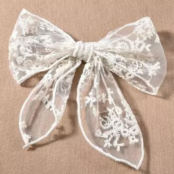 Lystrfac Мода Черный Белый Кружево Бант Узел Шарф Декор Заколки для Волос для Женщин Девушек Заколка Элегантный Головной Убор Аксессуары для Волос