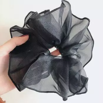 Lystrfac Мода Лето Однотонные Оверсайз Скранчи Женские Органза Резинка для Волос Женская Эластичная Повязка для Волос Аксессуары для Волос для Девочек