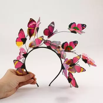 Lystrfac Модная повязка на голову с декором в виде бабочки для женщин и девушек, обруч для волос, женский свадебный безель, свадебные аксессуары для волос