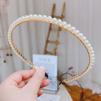 Lystrfac Новая жемчужная повязка на голову для женщин девочек ободок невесты обруч для волос женские украшения головные уборы свадебные аксессуары для волос