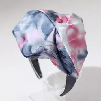 Lystrfac Принт с узором Полушляпка Обруч для волос Женщины Девушки Простой Винтажный стиль Головной убор Повязка на голову Дамские Головные уборы Аксессуары для волос