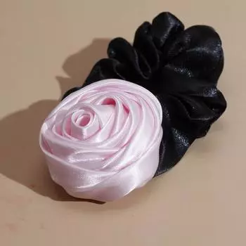 Lystrfac Шелковые резинки-скранчи ручной работы с розовыми бутонами для женщин, девушек, резинка для волос, эластичная резинка для волос, заколка для волос, аксессуары для волос