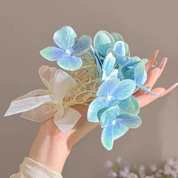 Lystrfac Сказочная вышивка Шар Цветок Заколка для волос для женщин Новая заколка-акула Заколка для волос на затылок Стиль Заколка-краб Аксессуары для волос