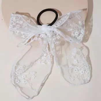 Lystrfac весна-лето белый ручной работы кружевной бант лента для волос головной убор стример бант резинки для волос для женщин Лолита аксессуары для волос