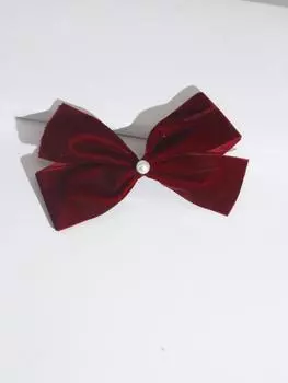 Lystrfac Женская бархатная заколка для волос с жемчужным бантом, модная корейская заколка-автомат с лентой, заколка-уточка, аксессуары для волос