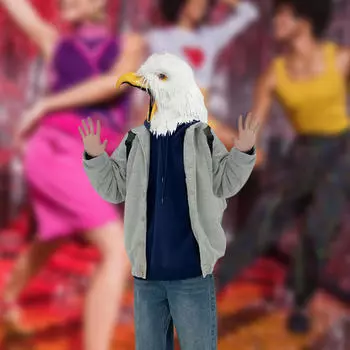 Лысый карнавальный парик-маска на всю голову для фестиваля, праздника, маскарадного костюма Open Mouth