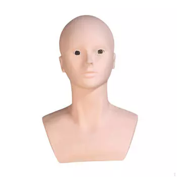 Лысый манекен голова манекен легкий макияж учебный парик подставка держатель without Holder
