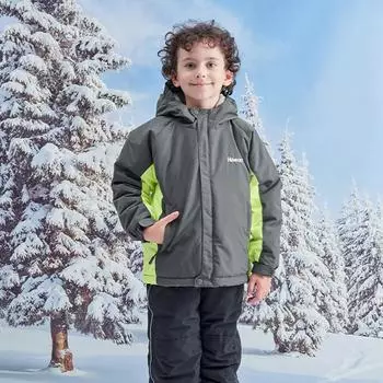 Лыжная куртка для мальчиков, осенняя хлопковая стеганая куртка с капюшоном, водонепроницаемая и ветрозащитная, детское зимнее теплое пальто, флисовое сноубордическое пальто 110 темно-синий