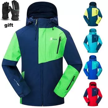 Лыжная куртка для мужчин, зимние спортивные куртки на открытом воздухе, теплые куртки для катания на лыжах и сноуборде, мужские ветрозащитные водонепроницаемые утепленные зимние пальто с капюшоном S