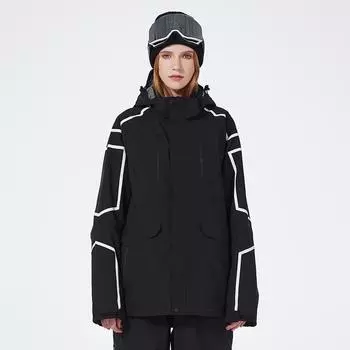 Лыжная куртка для женщин и мужчин, водонепроницаемая, ветрозащитная, утепленная, зимняя, для горных видов спорта на открытом воздухе, с капюшоном, теплая, для катания на лыжах, сноубордическая куртка с карманами XS