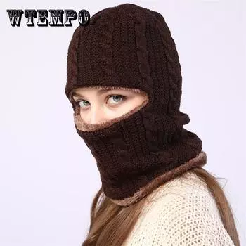 Лыжная шапка и шарф, комплект унисекс, теплые кожаные теплые зимние шапки, женские вязаные шапки, теплая шапка, шапки Skullies