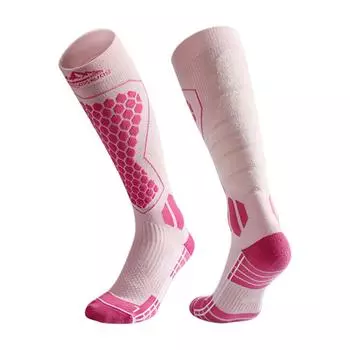 Лыжные носки зимние взрослые толстые хлопковые нескользящие спортивные носки для сноуборда, велоспорта, катания на лыжах, футбола, мужские и женские теплые уличные термоноски Wool style белый