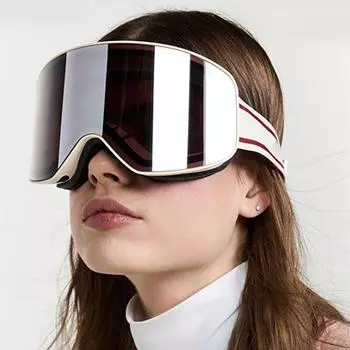 Лыжные очки Clear View, защита от ультрафиолета, противотуманные очки, регулируемые удобные очки для сноуборда для мужчин и женщин серебряный/красный