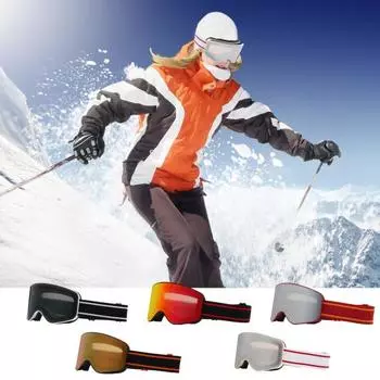 Лыжные очки Clear View, защита от ультрафиолета, противотуманные очки, регулируемые удобные очки для сноуборда для мужчин и женщин серебряный/красный