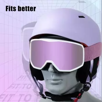 Лыжные очки для мужчин и женщин, противотуманные, с защитой от ультрафиолета, сноубордические очки, ударопрочные, зимние, для катания на лыжах, велоспорта белый/фиолетовый