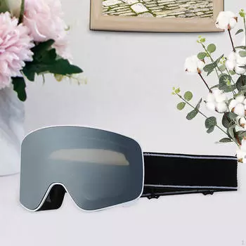 Лыжные очки с защитой от запотевания для мужчин и женщин Зимние виды спорта Катание на лыжах Снег Езда Black White Frame