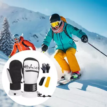 Лыжные перчатки Snow EVA противоударные мягкие сноубордические зимние мужские и женские для бега Black M