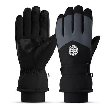 Лыжные перчатки Велосипедные Теплые и Защищающие от холода перчатки Женские Флисовые Утепленные Ветрозащитные Зимние Велосипедные Мужские Сенсорные One size