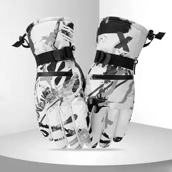 Лыжные перчатки, водонепроницаемые зимние перчатки с сенсорным экраном для мужчин и женщин, сноуборд, теплая зима для холодной погоды, ветрозащита от ветра до 30°, виды спорта S