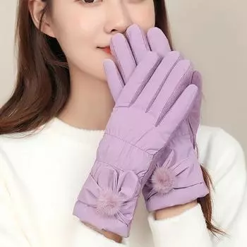 Лыжные перчатки женские зимние флисовые утолщенные теплые плюшевые хлопковые водонепроницаемые перчатки для сенсорного экрана для езды на открытом воздухе альпинизма 2 серый