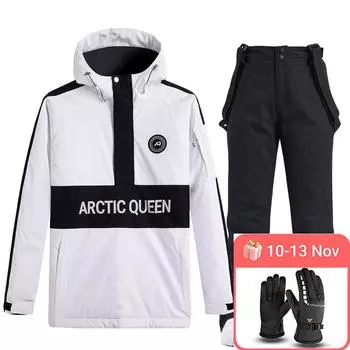 Лыжный костюм для женщин и мужчин, зимний уличный теплый ветрозащитный водонепроницаемый лыжный костюм для сноуборда, женский и мужской лыжный костюм с капюшоном, куртка, брюки