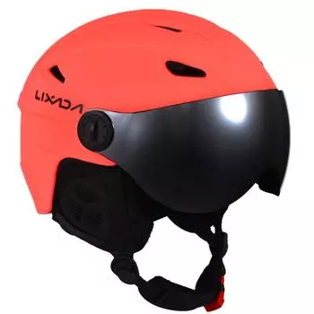 Лыжный шлем. Защитное снаряжение для сноуборда. Защитное снаряжение для зимних видов спорта. Защита головы для зимних видов спорта. оранжевый