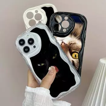 LZ10, прозрачные мягкие волнистые чехлы для телефонов с языком тела кота для Xiaomi 11 Lite Redmi Note 13 12 8 Pro 9 12C A3 Infinix Smart 8 Tecno, защитная задняя крышка Xiaomi Poco M2