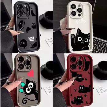 LZ11 cat милый художественный дизайн силиконовый чехол для телефона Infinix Smart 9 Hot 40i Tecno Camon 20 Pro Moto G22 G30 OnePlus Google Pixel 9 противоударный задний чехол Infinix Hot 30
