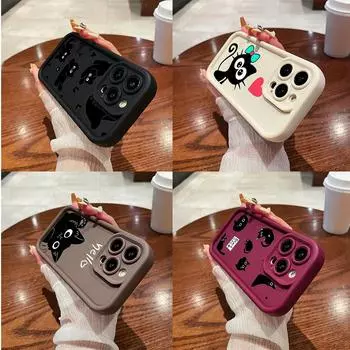 LZ11 cat милый художественный дизайн силиконовый чехол для телефона Samsung A15 A35 S24 S23 Ultra S22 S21 Plus S20 FE A05 A06 A54 A55 A53 A14 M15 противоударный задний чехол Samsung A03