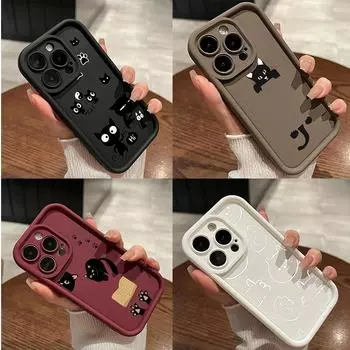 LZ12 cat милый мультяшный силиконовый чехол для телефона Xiaomi 11 Lite 5G 14T Redmi 14C 13C A3 Note 12 11 9 10 13 Pro Plus противоударный задний чехол Xiaomi 11 Lite/11 Lite 5G