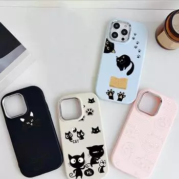 LZ12 Кот милый мультяшный мягкий чехол для телефона Samsung S24 Ultra S23 Plus S21 FE A16 A54 A34 A05 A06 Infinix Hot 40 30i защита объектива противоударный чехол Samsung A02