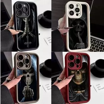 LZ13 Death Prayer Grim Reaper Skull силиконовый чехол для телефона Infinix Smart 9 Tecno Camon 20 Moto G22 G30 OnePlus Google Pixel 9 противоударный задний чехол Infinix Hot 30