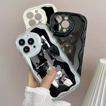 LZ14 Dog Doberman Animal Art Прозрачные мягкие волнистые чехлы для телефонов для Xiaomi 11 Lite Redmi Note13 12 8 Pro 9 12C A3 Infinix Smart 8 Tecno Защитная задняя крышка Xiaomi Poco M2