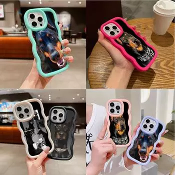 LZ14 Dog Doberman Animal Art Wave силиконовые чехлы для телефонов Samsung A15 S23 FE S24 Ultra A34 A54 A14 Motorola G32 OnePlus мягкий чехол Samsung A04(M13 5G)