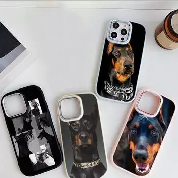 LZ14 Собака Доберман Животное Искусство Мягкий чехол для телефона Samsung S24 Ultra S23 Plus S21 FE A16 A54 A34 A06 Infinix Hot 40 30i Защита объектива Противоударный чехол Samsung A02