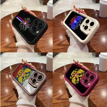 LZ15 Герб России дизайн силиконовый чехол для телефона Samsung A15 A35 S24 S23 Ultra S22 S21 Plus S20 FE A05 A54 A55 A53 A14 M15 противоударный задний чехол Samsung A03