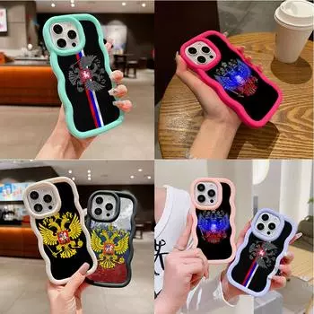 LZ15 Герб России дизайн Волна силиконовые чехлы для телефонов Samsung A15 S23 FE S24 Ultra A34 A54 A14 A55 Motorola G32 OnePlus мягкий чехол Samsung A04(M13 5G)