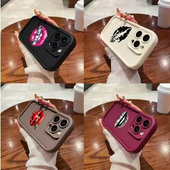 LZ18 Lips kiss силиконовый чехол для телефона Samsung A15 A35 S24 S23 Ultra S22 S21 Plus S20 FE A05 A06 A54 A55 A53 A14 M15 противоударный задний чехол Samsung A03