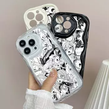 LZ1 аниме девушка мультфильм Япония милые слюни лица прозрачные мягкие волнистые чехлы для телефонов для Xiaomi 11 Redmi Note 13 12 Pro 9 10 12C A3 Infinix защитная задняя крышка Xiaomi Poco M2