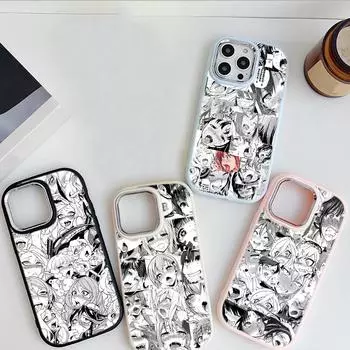 LZ1 аниме девушка мультфильм Япония милые слюнявые лица мягкий чехол для телефона Samsung S24 Ultra S23 Plus A16 A54 Infinix Hot 40 защита объектива противоударный чехол Samsung A02