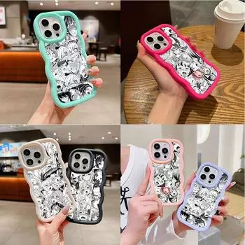 LZ1 аниме девушка мультфильм Япония милые слюнявые лица волна силиконовые чехлы для телефонов Samsung A15 S23 FE S24 Ultra A34 A54 A14 Motorola G32 OnePlus мягкий чехол Samsung A04(M13 5G)