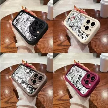 LZ1 аниме девушка мультфильм Япония милые слюнявые лица силиконовый чехол для телефона для Samsung A15 A35 S24 S23 Ultra S22 A05 A54 A55 A53 A14 M15 противоударный задний чехол Samsung A03