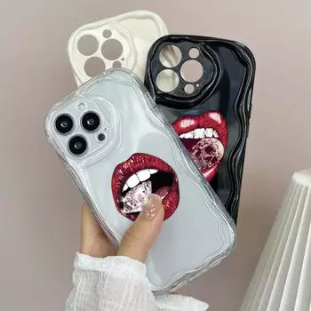 LZ20 дизайн поцелуя в губы, прозрачные мягкие волнистые чехлы для телефонов для Xiaomi 11 Lite Redmi Note 13 12 8 Pro 9 12C A3 Infinix Smart 8 Tecno Защитная задняя крышка Xiaomi Poco M2