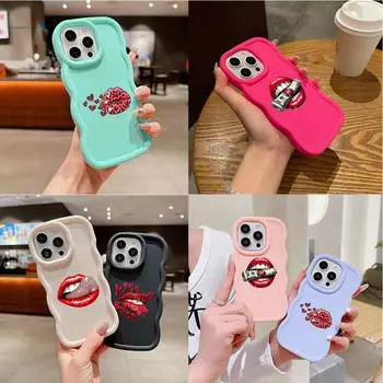 LZ21 Lips kiss design art силиконовые чехлы для телефонов Samsung A15 A16 S23 FE S24 Ultra A34 A54 A14 A55 Motorola G32 E14 OnePlus мягкий чехол Samsung A04(M13 5G)
