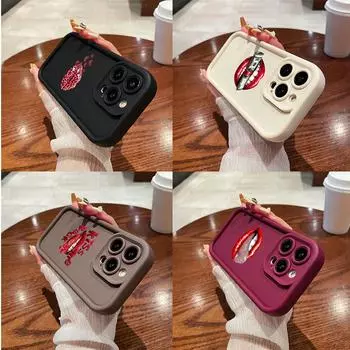 LZ21 Lips kiss design art силиконовый чехол для телефона Samsung A15 A35 S24 S23 Ultra S22 S21 Plus S20 FE A05 A06 A54 A55 A53 A14 M15 противоударный задний чехол Samsung A03